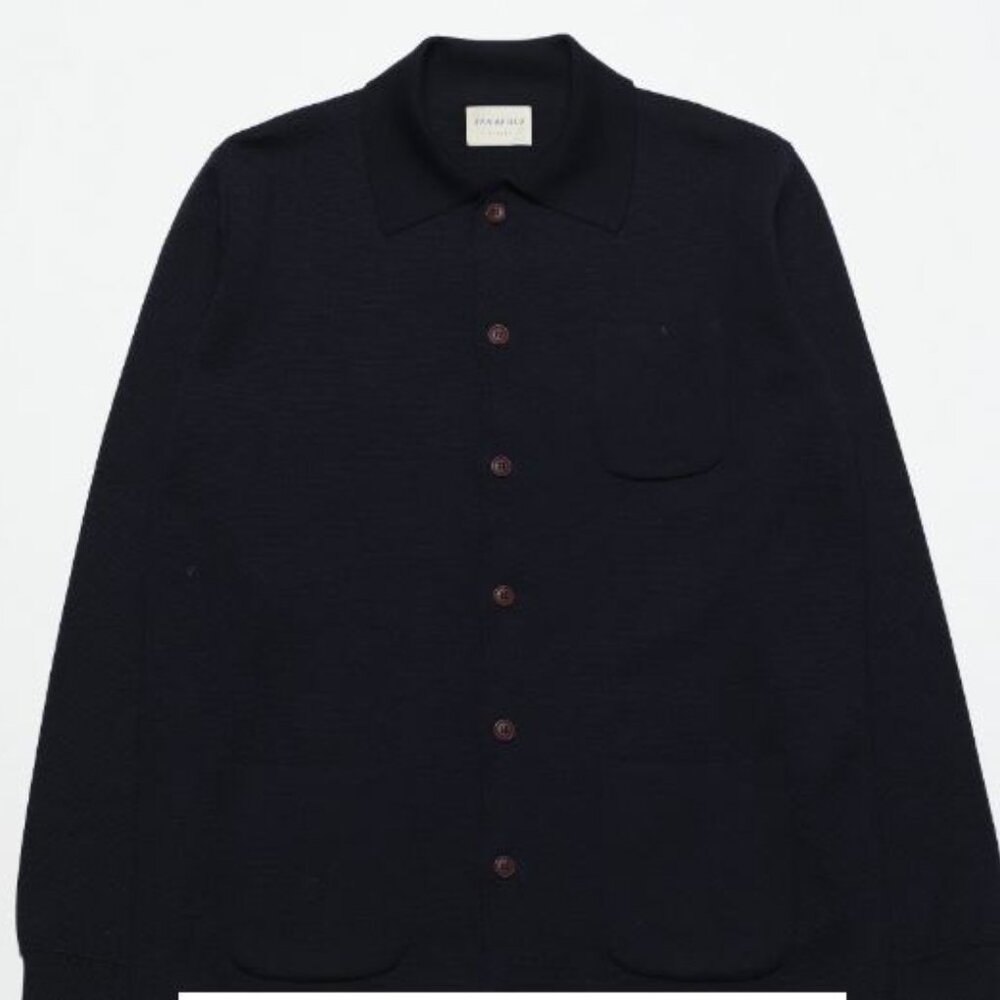 NWOT Far Afield Station Cardigan - Navy Merino Wool Blend